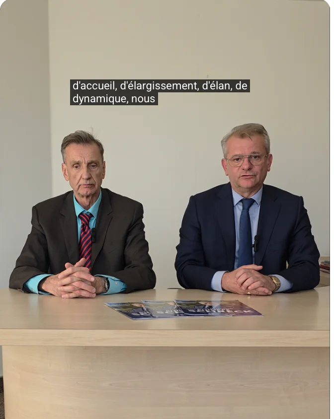 Philippe Schreck ( RN) et François Gibaud ( Indépendant) lors des élections municipales 2026, à Draguignan, dans le Var
