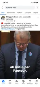 Philippe Schreck à l'Assemblée Nationale, plaidant pour la loi sur les homicides routiers